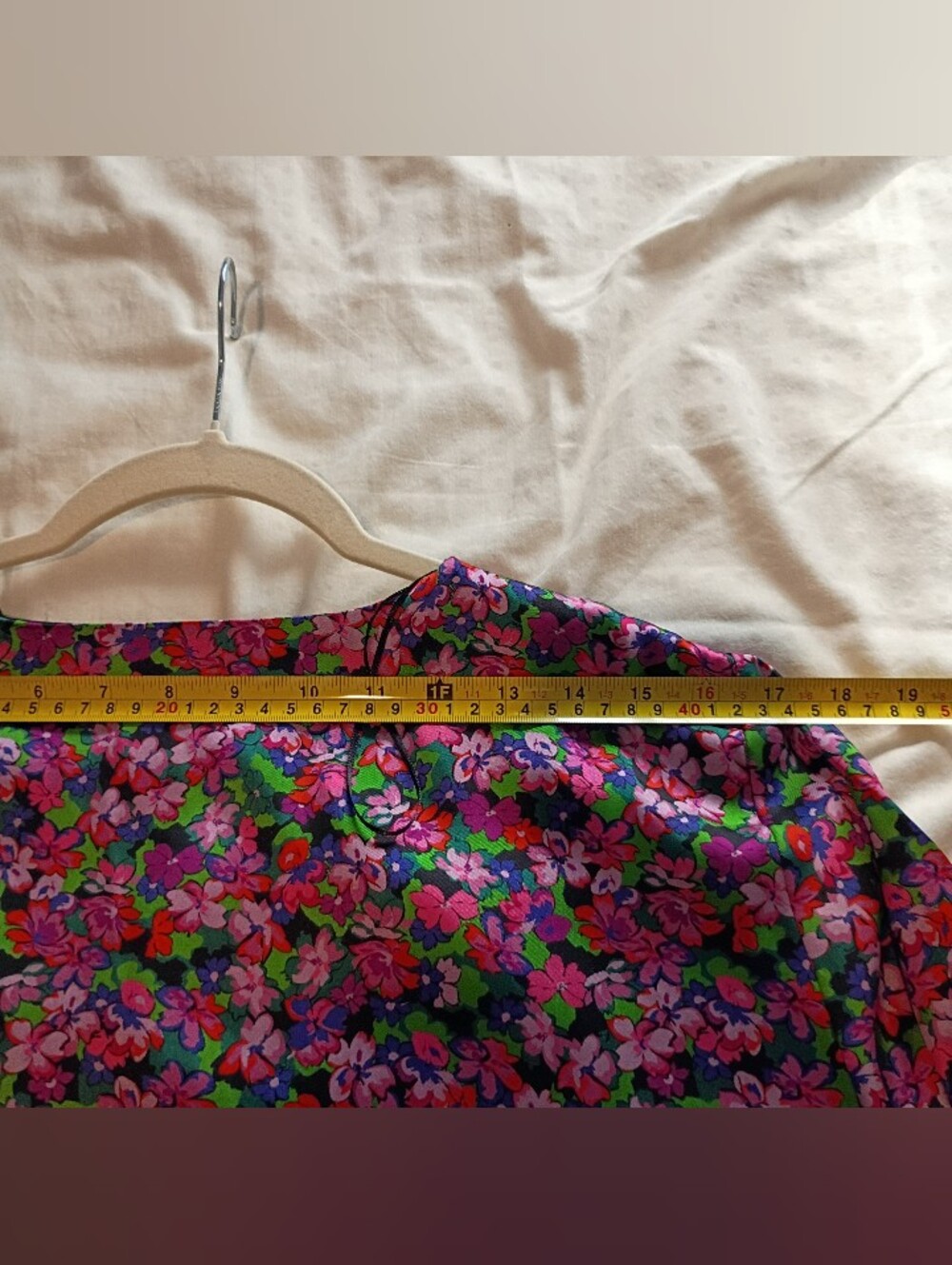 Zara Women's Floral XL Mini Dress in Pink, Green, Black Deep V neck - Picture 9 of 14